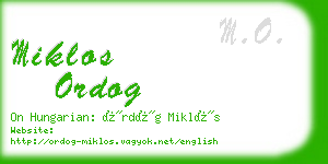 miklos ordog business card